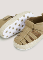 Khaki Espadrille Caged Soft Sole Prewalker - Image 2