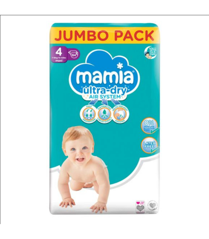 Mamia Ultra Dry Nappies Jumbo Pack - Sizes 4, 5 & 6