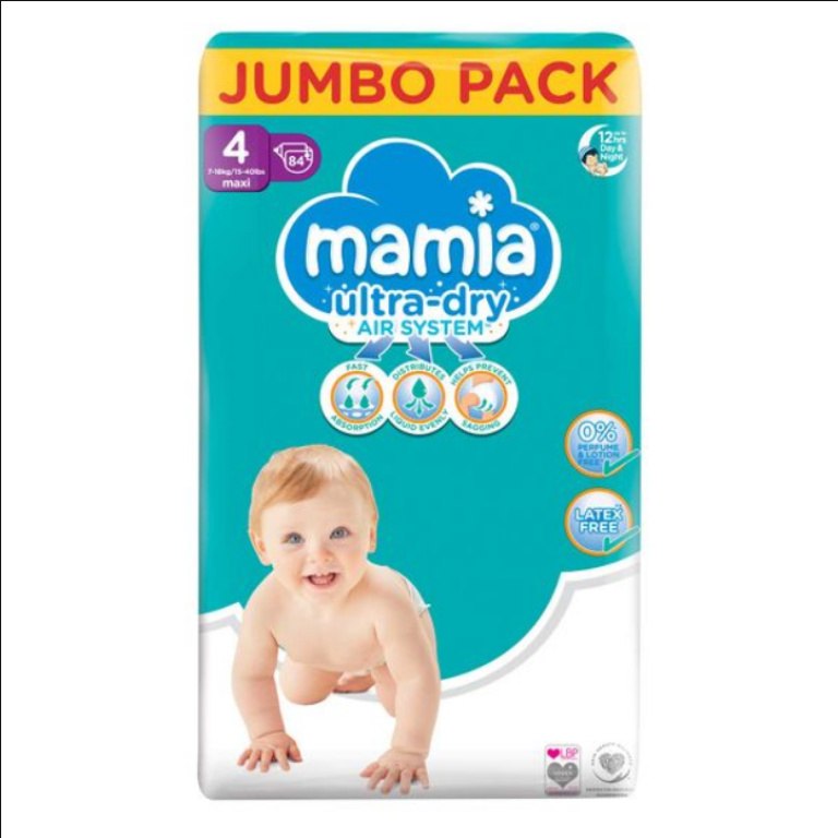 Mamia Ultra Dry Nappies Jumbo Pack - Sizes 4, 5 & 6