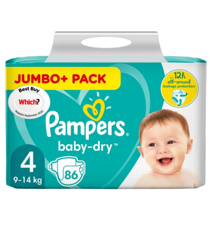 Pampers Baby Dry Jumbo Pack Size 4 9-14kg 86 count