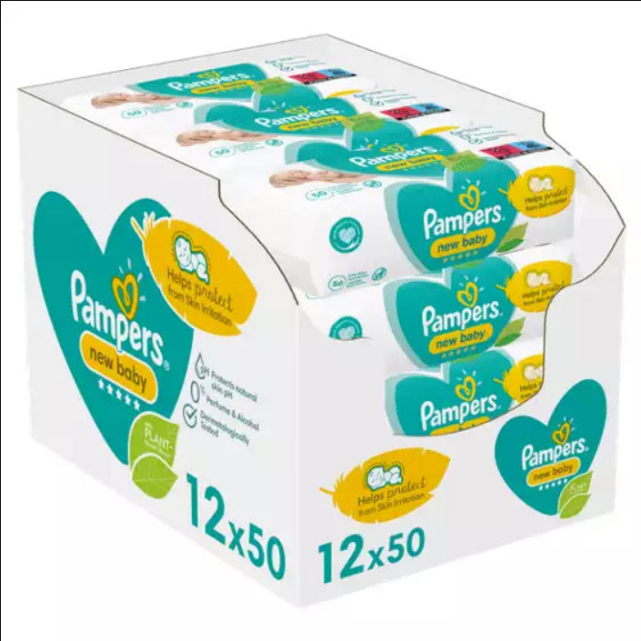 Screenshot 2024-01-24 at 12-59-08 Veronny Mothercare · Products · Pampers New Baby Wipes 12 Packs (600 Wipes) · Shopify Pampers New Baby Wipes 12 Packs (600 Wipes) - Image 1