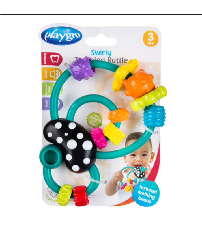 Playgro Swirly Teething Rattle