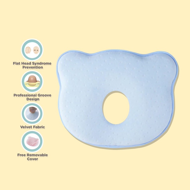 Baby Head Shaping Pillow - Blue - Image 3