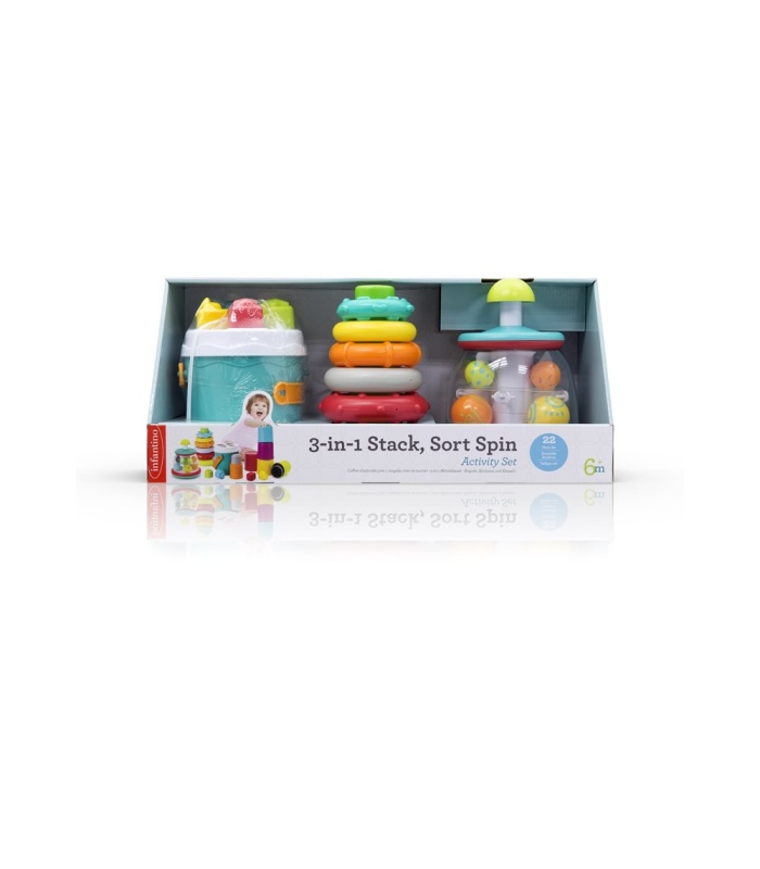 Infantino 3-in-1 Stack Sort Spin Activity Set - Image 4