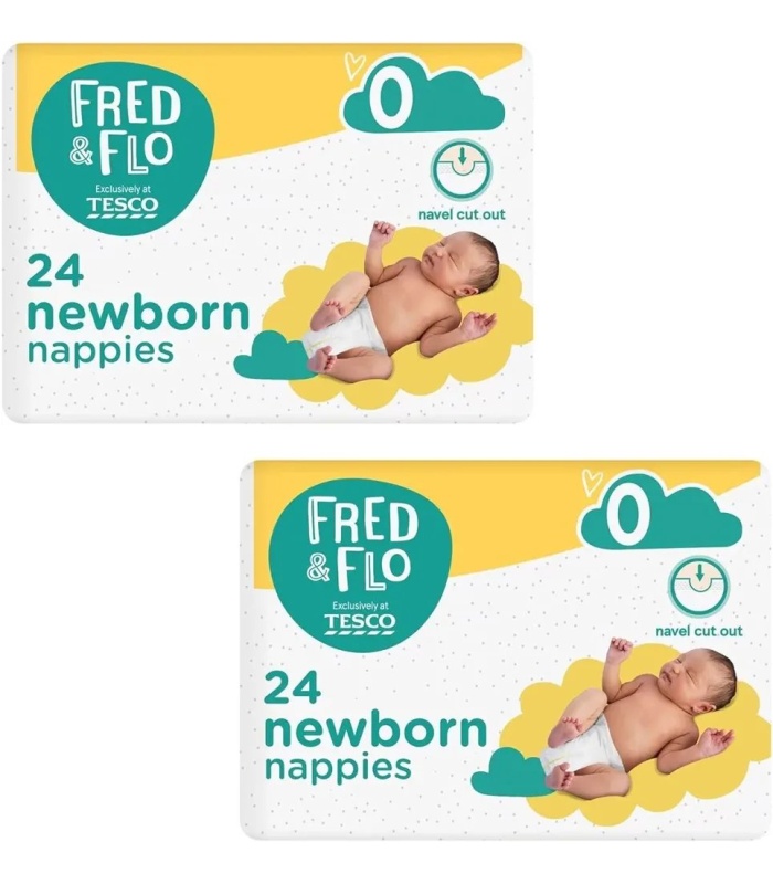 Fred & Flo Newborn Nappies Size 0 24pc