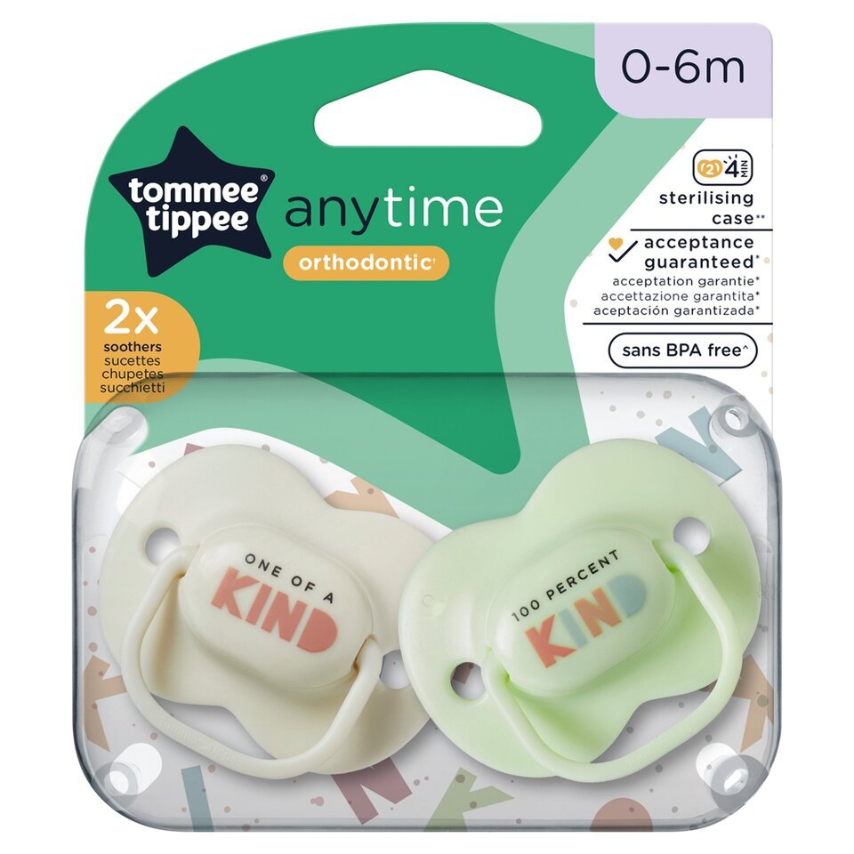 1000007523.jpg Tommee Tippee Anytime Orthodontic Soothers 0-6m 2 Pack BPA Free Silicone - Image 1