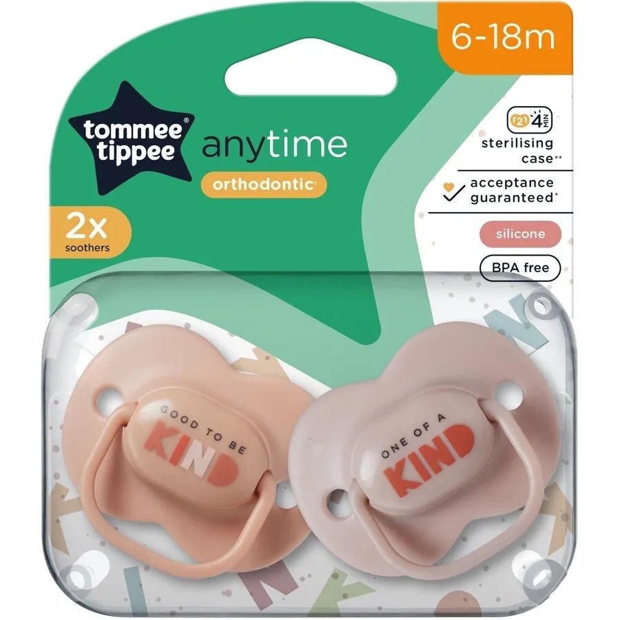 1000007524.jpg Tommee Tippee Anytime Orthodontic Soothers 6-18m 2 Pack BPA Free Silicone - Image 1