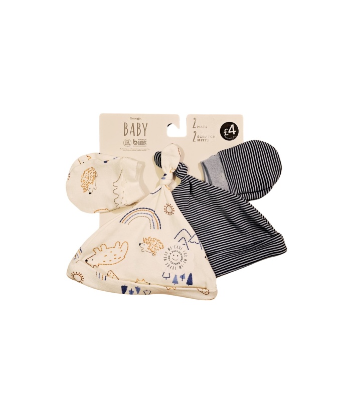 4Pc Hats and Mitts 0-6M - Image 2