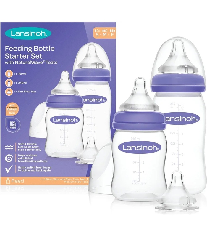 Lansinoh Feeding Bottle Starter Set with NaturalWave Teats