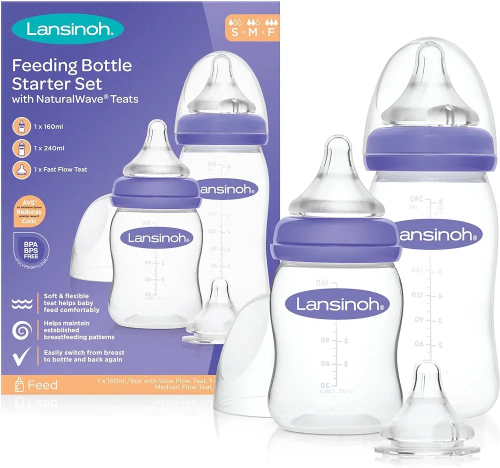 1000008289.jpg Lansinoh Feeding Bottle Starter Set with NaturalWave Teats - Image 1