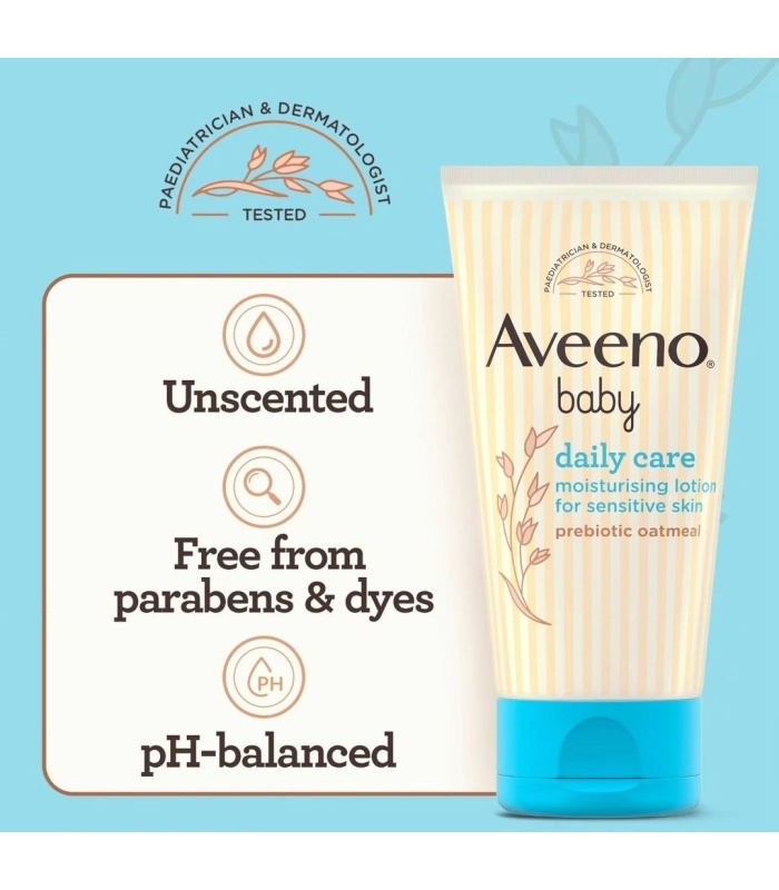 Aveeno Baby Daily Care Moisturising Lotion - Prebiotic Oatmeal 75ml - Image 3