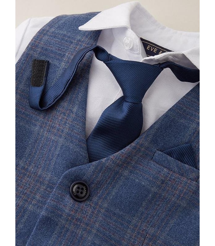 Eve and Milo 4Pc Check Trouser, Waistcoat and Shirt Suit - Image 3