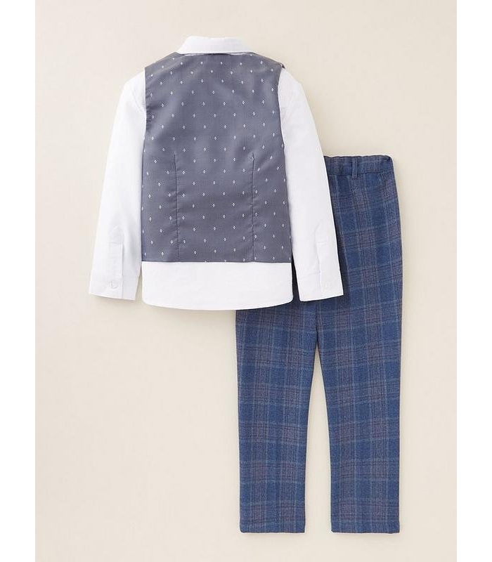 Eve and Milo 4Pc Check Trouser, Waistcoat and Shirt Suit - Image 2