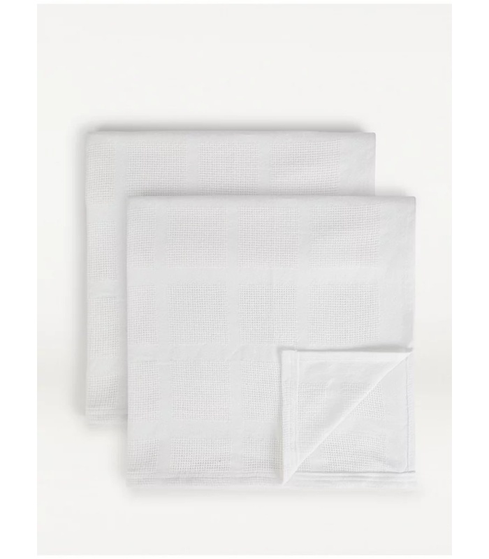 2Pk White Cellular Baby Shawl - Image 2