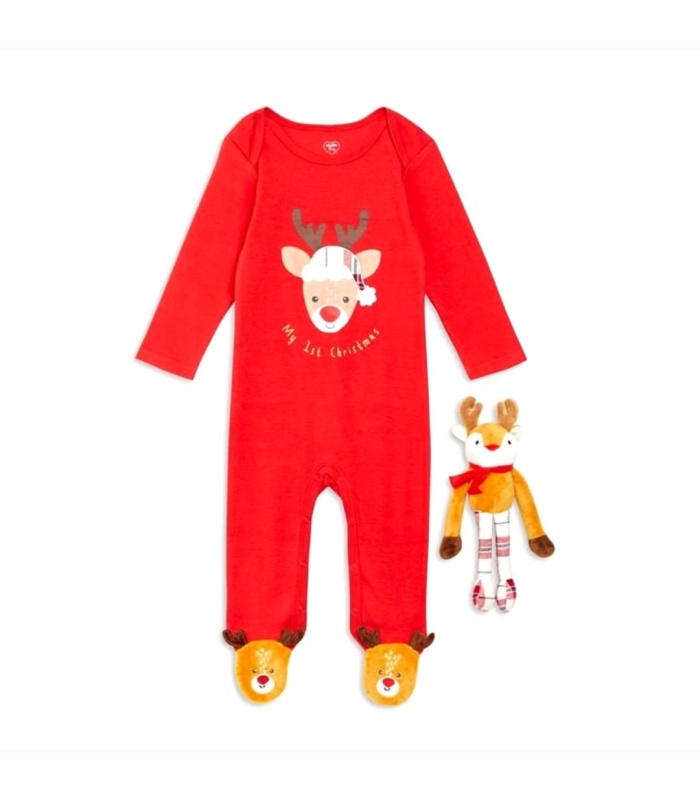 Baby 1st Christmas Sleepsuit & Toy