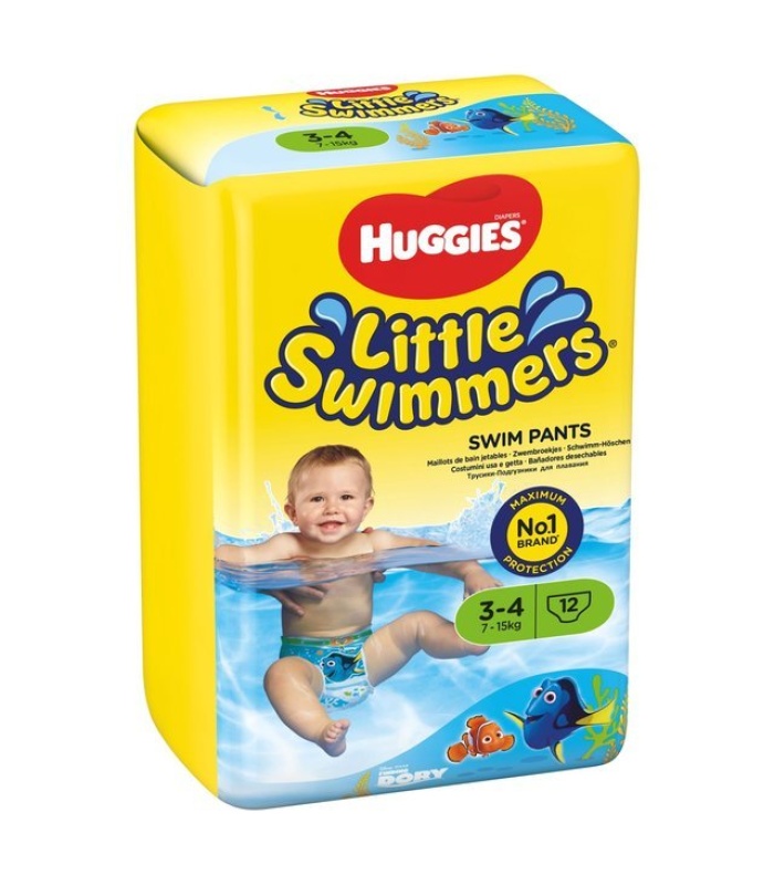 Huggies Little Swimmers Swim Nappies, Size 3-4 (7-15Kg) 12 per pack