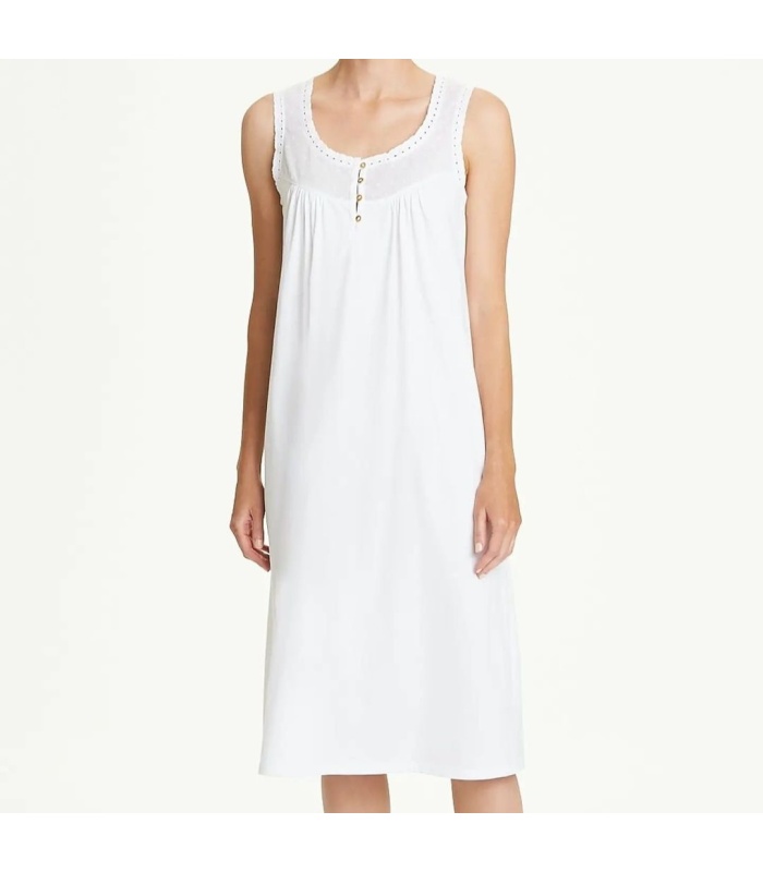 Cotton Night Dress - White