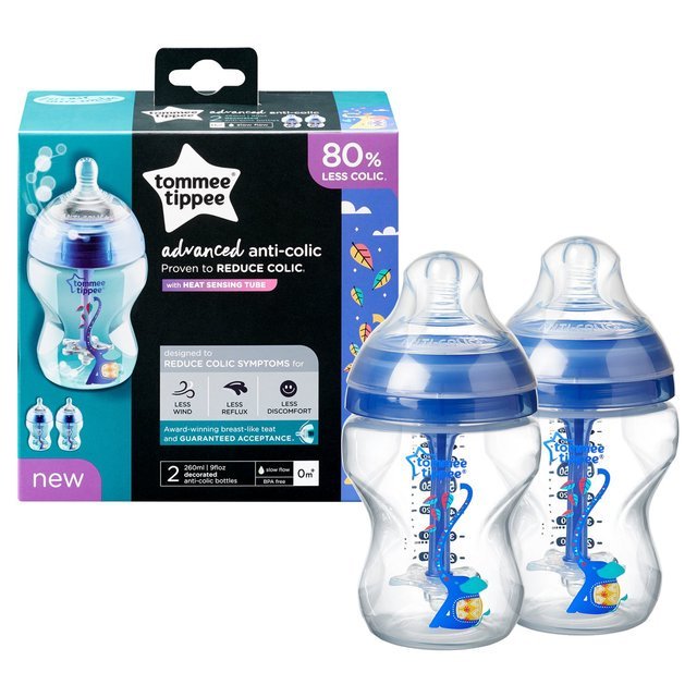 411020011_0_640x640.jpg Tommee Tippee 2pc Advanced Anti-colic with Heat Sensing Tube 260ml - Image 1