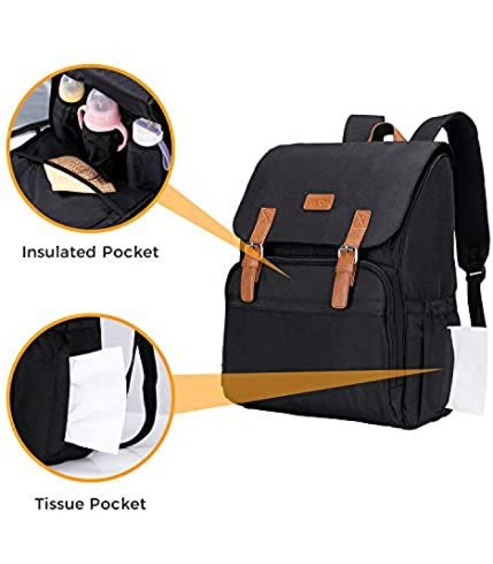 Black Unisex Diaper Bag - Image 3