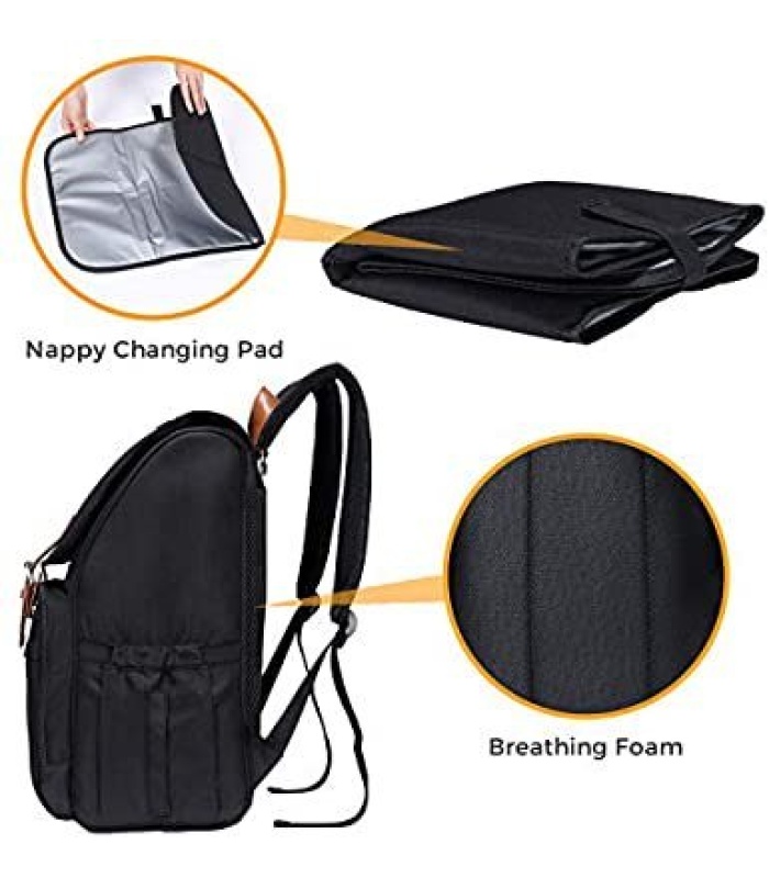 Black Unisex Diaper Bag - Image 4