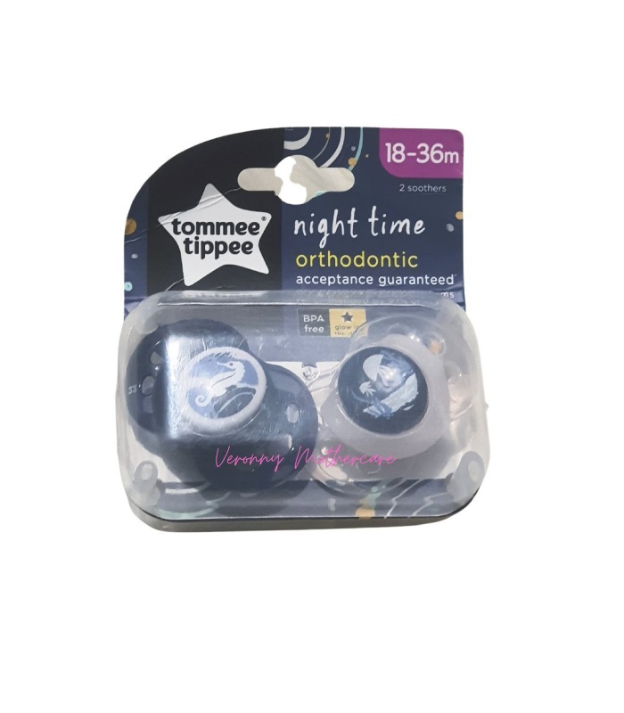 Tommee Tippee 2pc Night Time Soother Orthodontic 18 - 36M