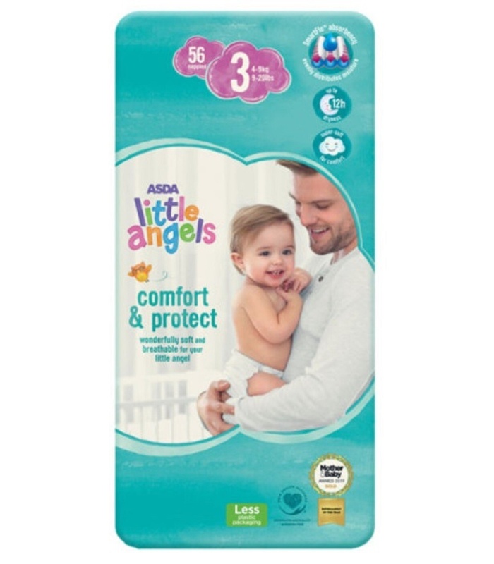 Little Angels Comfort and Protect Nappy Size 3 (4 - 9kg) 56pc