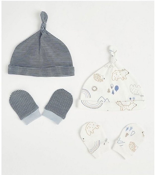 1000008862.jpg 4Pc Hats and Mitts 0-6M - Image 1