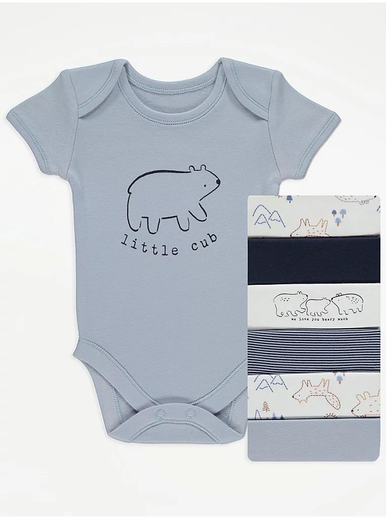 1000010911.jpg George 7pc Short-sleeved Bodysuits - Image 1