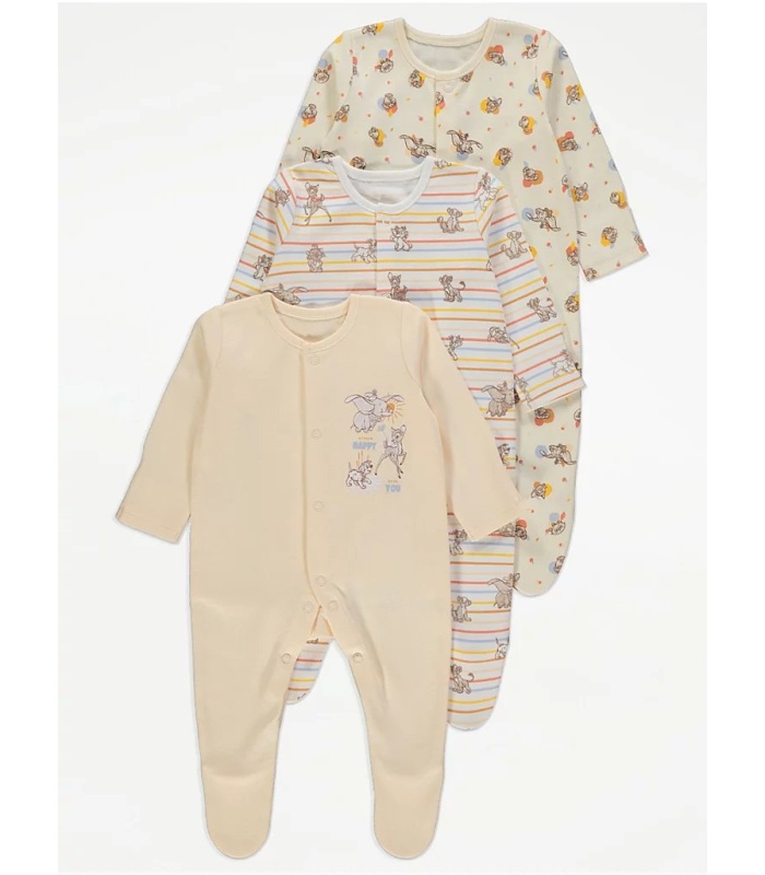 George 3pc Sleepsuits 0 - 3M