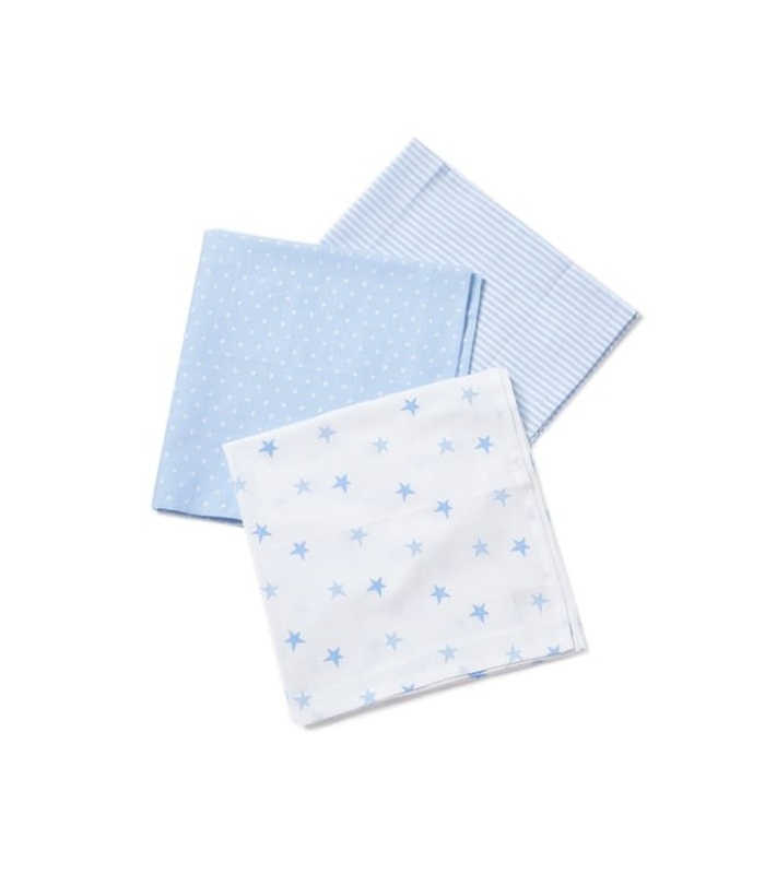 Pure Navy Muslin Squares 3pc
