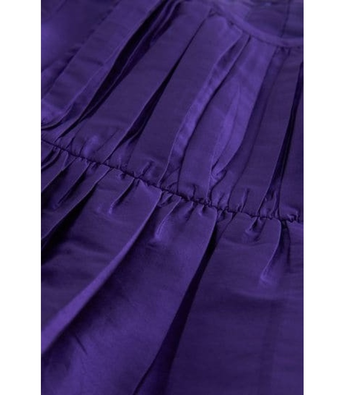 Purple Short-Sleeved Tafetta Dress - Image 6