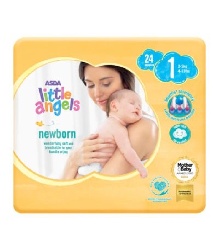 Little Angels Newborn Nappy Size 1 24pc (2 - 5Kg)