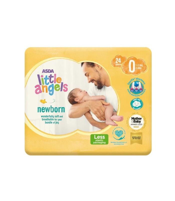 Little Angels Newborn Nappy Size 0 24pc (1- 2.5Kg)