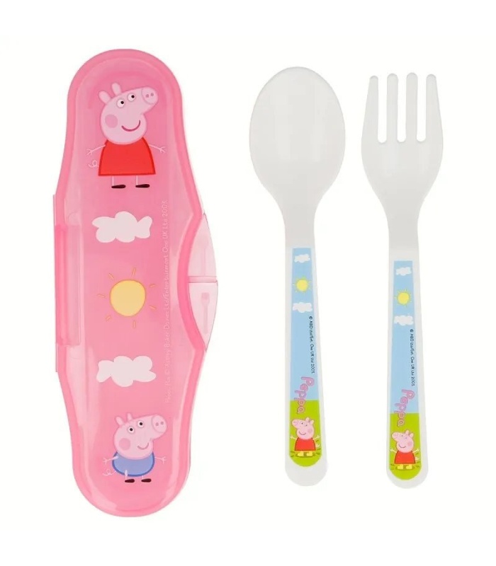 Peppa Pig Spoon & Fork Set with Case