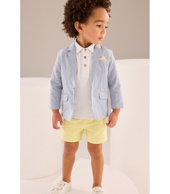 Next Smart Casual 3pc Set (Stripe Blazer, Polo Shirt & Shorts)