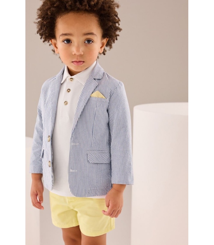 Next Smart Casual 3pc Set (Stripe Blazer, Polo Shirt & Shorts) - Image 6