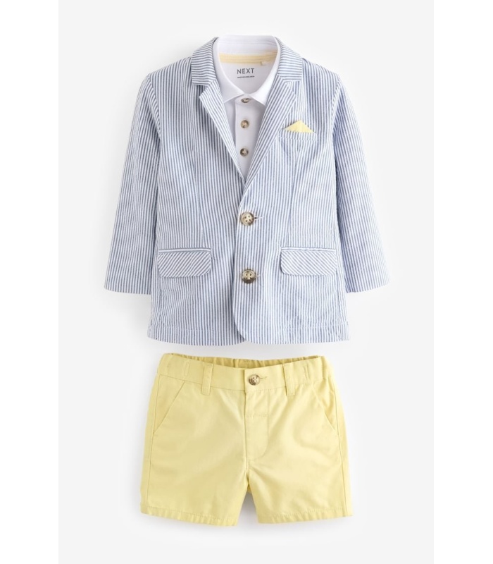 Next Smart Casual 3pc Set (Stripe Blazer, Polo Shirt & Shorts) - Image 2