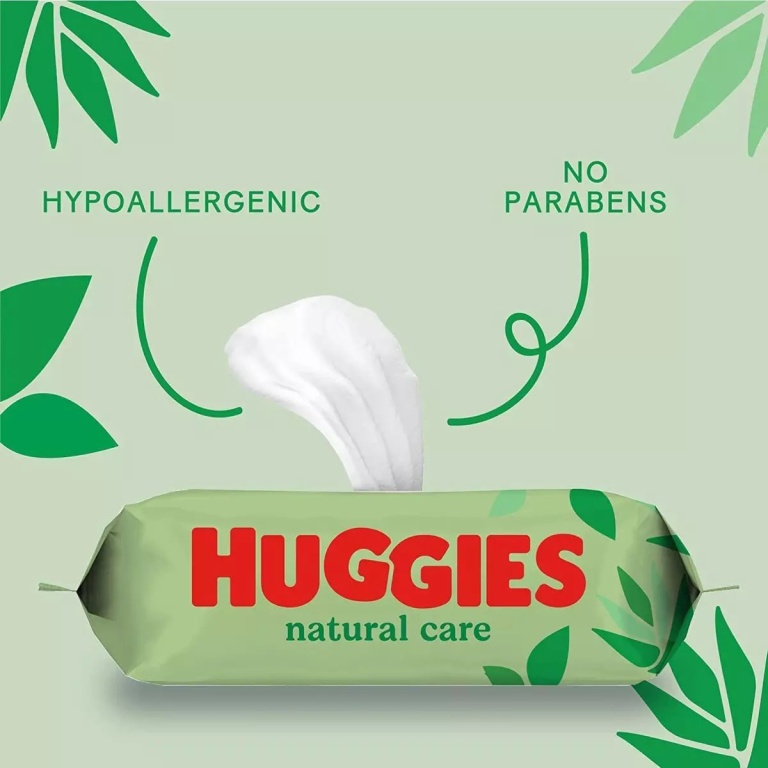 Huggies Natural Care Wipes 4 x 56 - Image 4