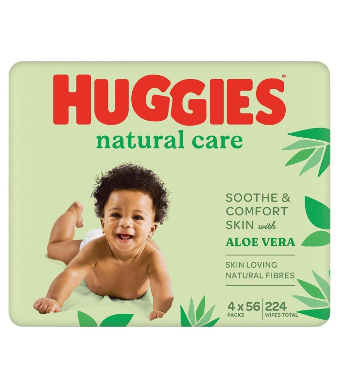 Huggies Natural Care Wipes 4 x 56