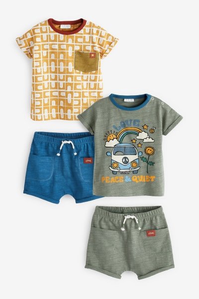 A49302_400x600.jpg Next 4pc Print Khaki Green - Image 1