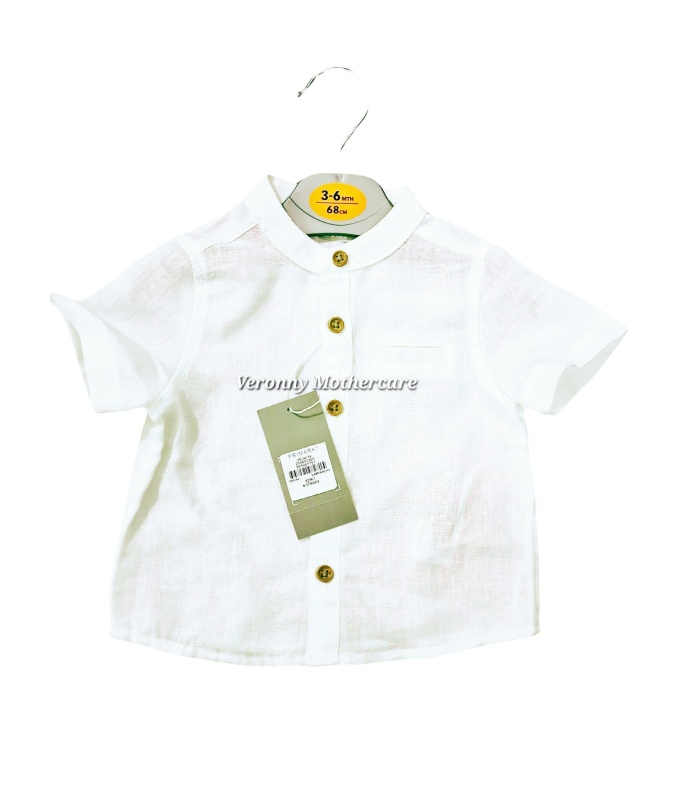 White Linen Granpa Short-sleeved Shirt