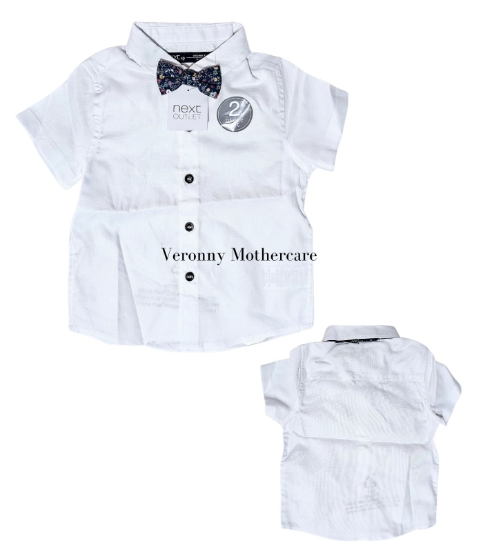 2pc Short-Sleeve Shirt with Bow Tie