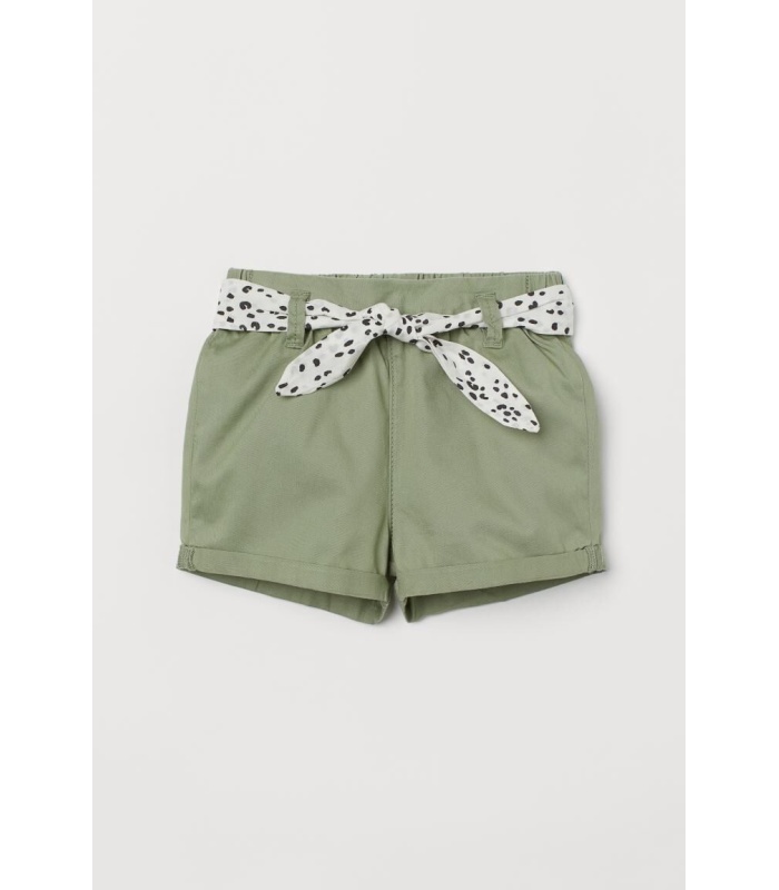 Green Shorts with Belt