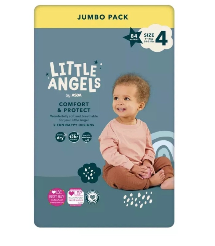 Little Angels Comfort & Protect Nappies Jumbo Sizes 3 to 7 - Image 3