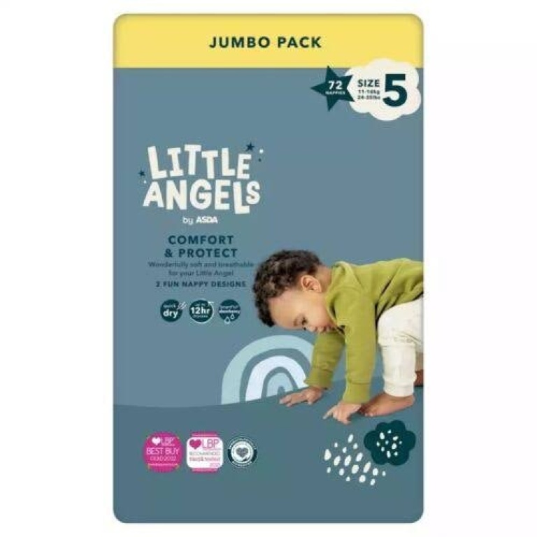 Little Angels Comfort & Protect Nappies Jumbo Sizes 3 to 7 - Image 5
