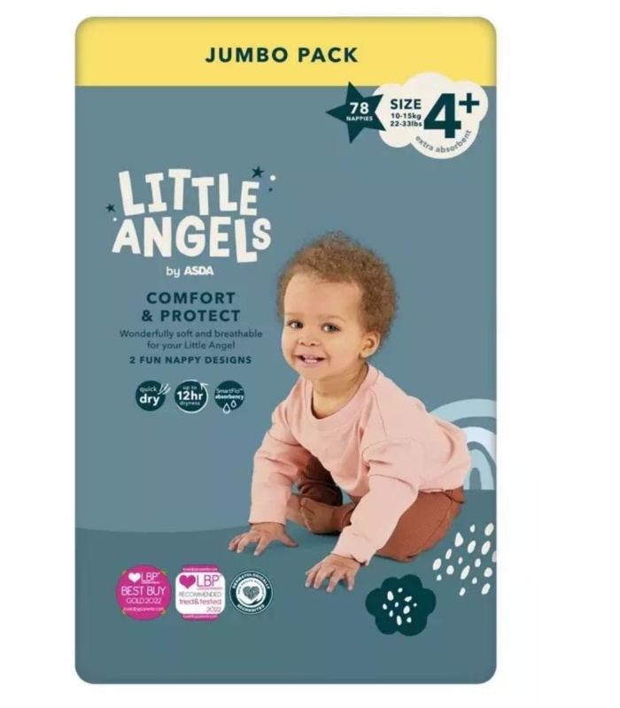 Little Angels Comfort & Protect Nappies Jumbo Sizes 3 to 7 - Image 4