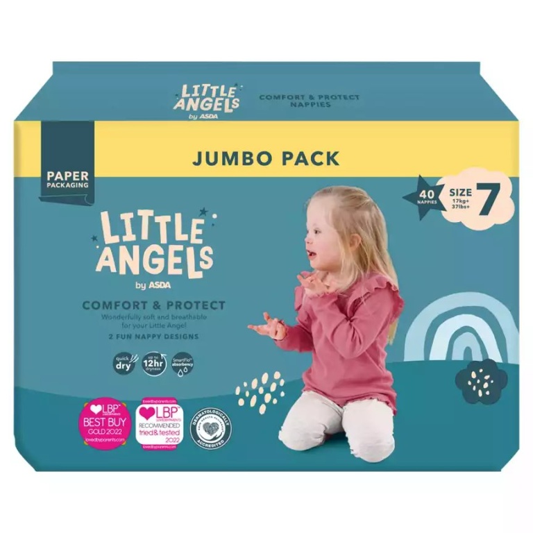 Little Angels Comfort & Protect Nappies Jumbo Sizes 3 to 7 - Image 9