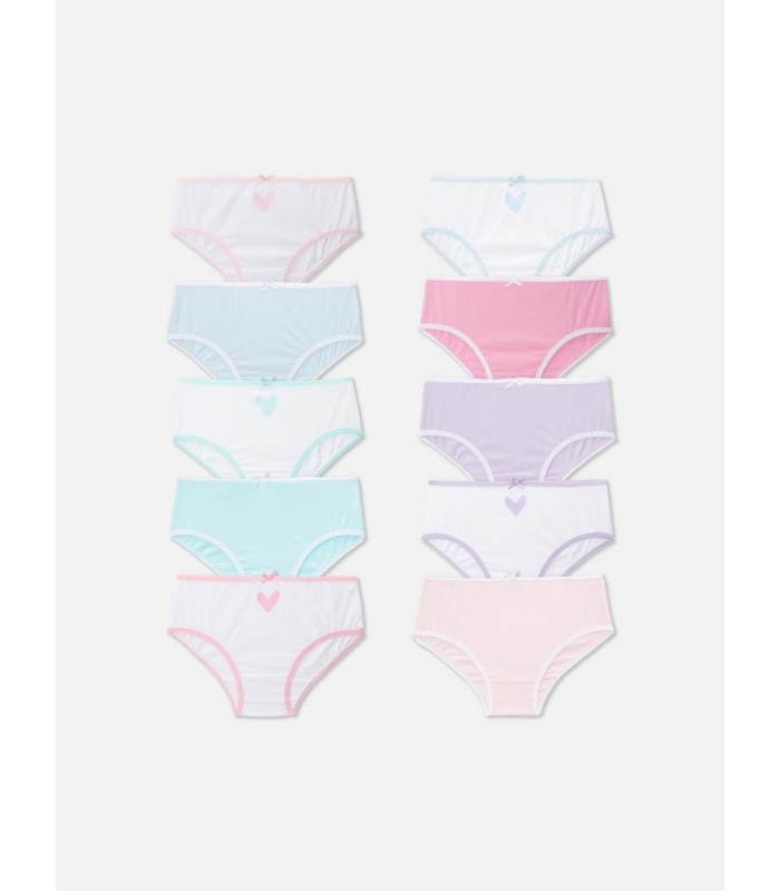 10PK Girls Heart Panties