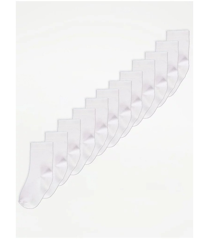 12Pk White Cotton Rich Ankle Socks (Unisex)