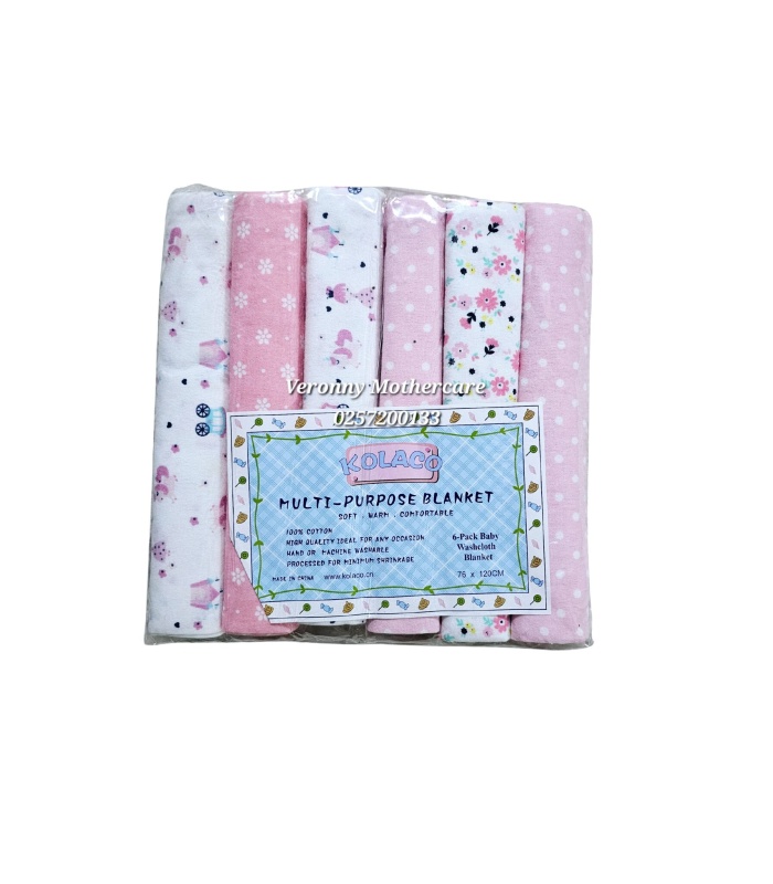 6Pc Receiving Blankets / Flat Sheets